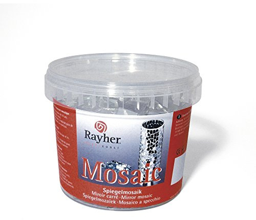 Rayher Hobby Rayher Spiegelmosaik 1x1,5cm, ca. 1350Stück, Dose 1kg ,1453700, Silber