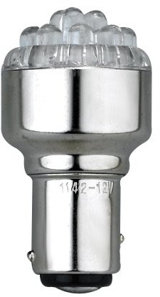 MARINE ACCESSORY NON PARALLEL WHITE LED BULB B15D TYPE DOUBLE CONTACT NON PARALLEL PINS 41 LUMES ON JUST 1WATT
