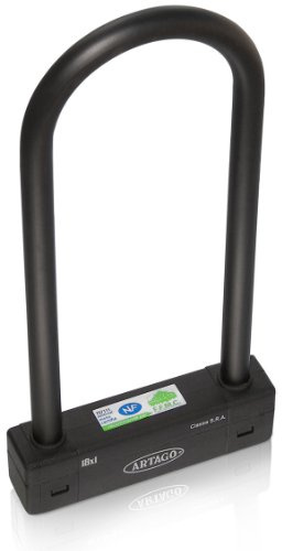 Artago 18XL Candado U Moto Máxima Seguridad Testado, Horquilla ø18 Puro Acero Endurecido, BUNKER SELECTION, Doble Cierre MRT, U lock Antirrobo 310x115mm para Neumático Motocicleta
