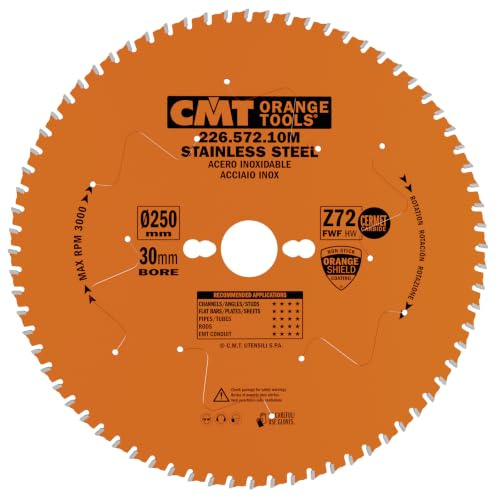 CMT ORANGE TOOLS 226.572.10M - HM-KREISSÄGEBLATT FÜR EDELSTAHL 250X2,2/1,8X30 Z72 FWF