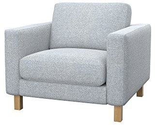 Soferia Sesselschoner Kompatibel Mit KARLSTAD Sessel Sesselbezug Sesselüberzug Sesselhusse Cover Einfache Reinigung Allergiefrei Naturel Lichtgrau
