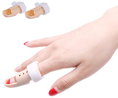 Thinvik [2 Pieces Plastic Mallet Dip Finger Support Brace Splint Joint Protection Injury -Size0 Knuckle 38-42mm