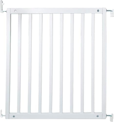 Safetots Simply Secure Wooden Gate, 72cm - 79cm, White, Wooden Stair Gate, Screw Fit Baby Gate, Stylish and Practical Safety Barrier