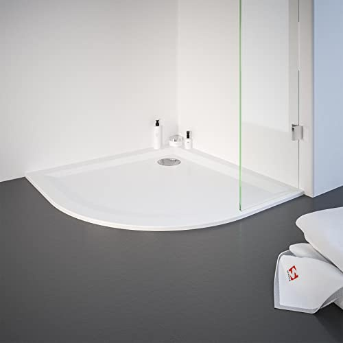 Schulte EP212077 04 Duschwanne extra-flach Mineralguss 90 x 90 cm alpinweiß