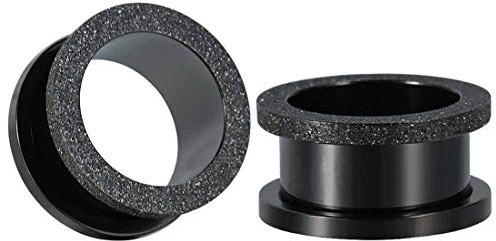 HuaCan Flesh Tunnel Piercing Set 6mm 8mm 10mm 12mm 14mm 16mm Ohr Plug Schwarz Silber Rose Mit Granulierend Anhänger Double Flared Klassisch Expander Chirurgen Edelstahl Schmuck Damen Herren 2 Stück