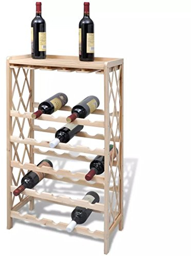 Goliraya Elegante vinoteca Botellero con estantes de Madera para 25 Botellas