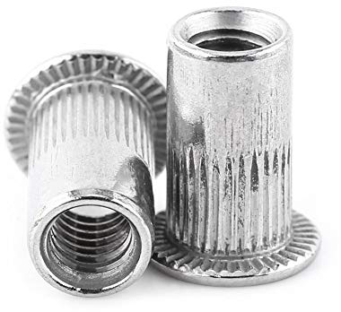 Dado per Rivetti in Acciaio Inossidabile, Dado per Rivetti Ciechi Filettati a Testa Piatta M3-M8, con Forte Funzione di Fissaggio, Parete Interna Filettata e Superficie Antiscivo(M6)