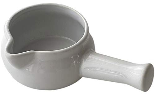Jarra de Leche Forma simple Mango blanco Taza de leche Taza de leche Sazonador de café Café de leche Leche de leche Cerámica Desayuno Mamá Copa Avena Yogurt Pot 170ml Ceramic Creamer Pitcher Salsera