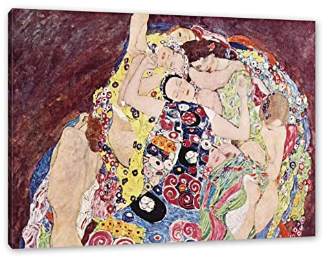 Pixxprint Gustav Klimt - Die Jungfrau, Größe: 80x60cm, Leinwandbild, fertig gespannt, Wandbild, Dekoration, Kunstdruck, kein Poster
