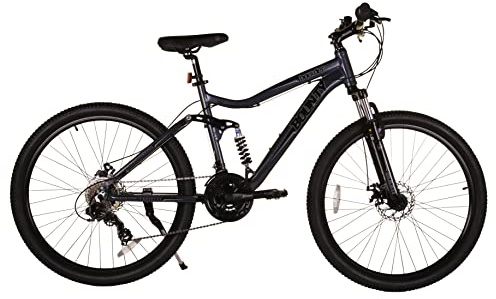 Bounty Full Suspension Mountain Bike - 18 Speed Shimano Gearing, Zoom Suspension Forks, Disc Brakes, Light Alloy Rims - Bikes for Men