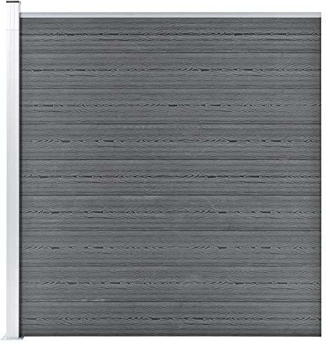 Gecheer Trädgårdsstaket, WPC, vindskydd, lamellstaket, vindskydd, insynsskydd, 180 × 186 cm, grå
