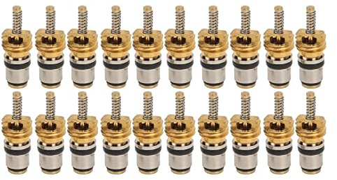 Bediffer 21.79mm Obus De Valve Haute Pression, Lot De 20, Usage Auto | Alliage D'aluminium et Cuivre, Remplacement Climatisation Auto, Noyau de Vapeur à Haute Pression,Remplacement D'obus De Valve