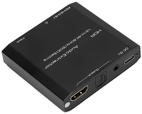 Extracteur Audio HDMI 4K HDR, Extracteur de Son HDMI 4K 60 Hz SPDIF + Sortie 3,5 Mm pour DVD, Lecteurs HD, Câble, Boîtiers Satellite, pour, pour, pour PS5, etc.