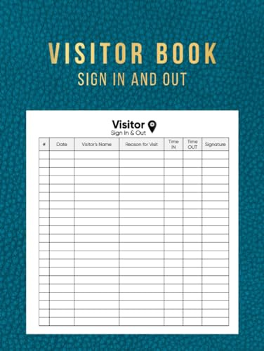 Visitor Book Sign In and Out: Visitor Register Log Book for Recording Guest Sign In and Sign Out Hardback , Visitor's Activity Tracker for Workplace ... Record over 3000 Entries | Blue Cover