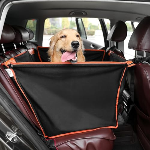 Pecute Seggiolino Auto per Cani Grandi, Dotato di 4 Cinghie di Fissaggio