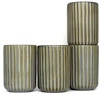 Saumo 4 er Set 300 ml Hochwertige Handgefertigte Kaffeetassen/becher aus Keramik – Kaffeetasse/Teetasse ohne Henkel – Ideal als Cappuccino, Latte Macchiato, Kaffee, Tee, Becher/Tassen