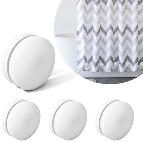 MtMinn Shower Curtain Weights - Silicone Fully Wrapped Rustproof Shower Curtain Magnets, No Sew, Waterproof, Anticollision - Heavy Outdoor Weighted Clips for Drapery, Tablecloth, Flag (4 Pairs)