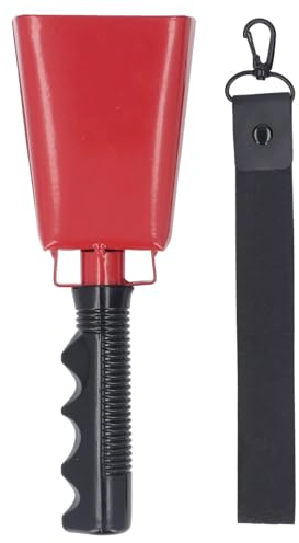 Campanello per Mucche, Campanello da Tifo con Impugnatura Ergonomica in PVC Metallico con Cinturino da Polso per Eventi Sportivi, Giochi di Calcio, Feste