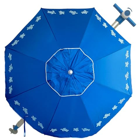 Pincho Sombrilla Playa Grande 200cm Antiviento Hasta 35km/h, Proteccion UV50+ Bloquea 99% Rayos UV, 8 Varillas Fibra de Vidrio, Tubo Aluminio Ligero, Reclinable, Sistema Facil, Bolsa Transporte