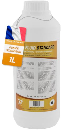 BoomToneDJ Fog Fluid Standard 1L – Liquide Machine à Fumée à Base d’Eau | Fumée Blanche Légère | Haute Pureté | Normes NF & CE | Fabriqué en France | Compatible Toutes Machines