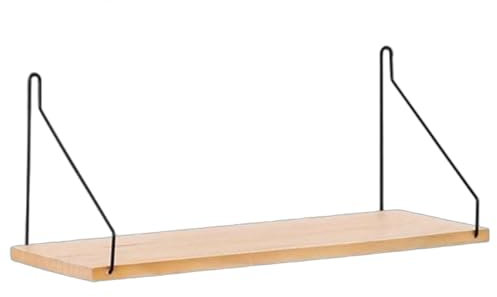 HSTWODE Mensola da parete in legno, da cucina, da parete, da appendere, per cucina, cameretta dei bambini, soggiorno, bagno (legno chiaro, piccolo)