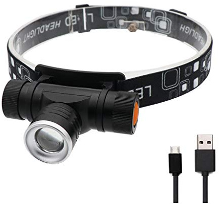 2 PC 1000Lumens T6 LED Faro 3-Mode telescópica Zoom Faro Recargable Cabeza acampa de la antorcha Linterna de aleación de Aluminio USB por 18650