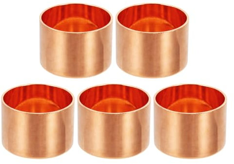 PATIKIL 1-1/2 Copper Pipe End Cap, 5Pcs Copper Fitting Cap Sealing Sweat Plug Solder Connection for Plumbing HVAC Air Conditioner