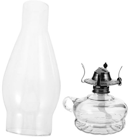 MUSISALY Petroleumlampe Glas Retro Innenbereich Petroleumlaterne Petroleumlampe Öllampe Petroleumöllicht Ornament