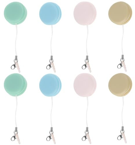 8Pcs Macaron Smartphone Screen Wipe Portable Phone Screen Cleaner with Lanyard Reusable Mobile Phone Screen Glasses Lens Wipes Decorative Phone Screen Cleaner for Eyeglasses Sunglasses 3.5x1.6 cm
