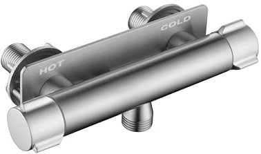 Wohnmobil-Duscharmatur, Ganzmetall, Camper-Duscharmatur, gebürstetes Nickel, 10,2 cm, Ersatzventil für Innen- und Außendusche