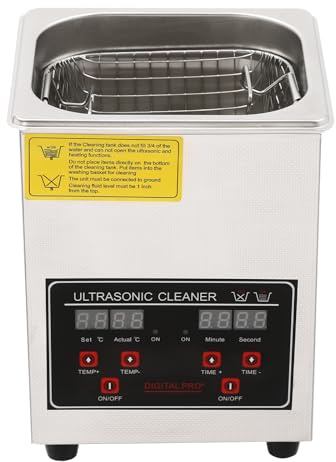 Ultrasonic Cleaner 4 L, Ultrasonic Jewellery Cleaner with LCD Display, 50W Heating Power Ultrasonic Cleaner, Machine for Jewelry Glasses Dentures Small Parts