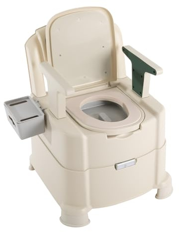 Nachtstuhl für Erwachsene Toilettenstuhl Mit PIR Sensorlicht,WC Stuhl Toilettenstuhl mit Eimer,Doppel Deckel,Klostuhl Seniore