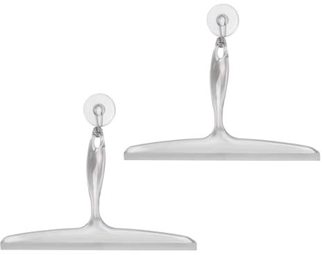 iDesign Bathroom Plastic Shower Squeegee with Wall Hook - Set of 2 - Clear | Wall Hook Included