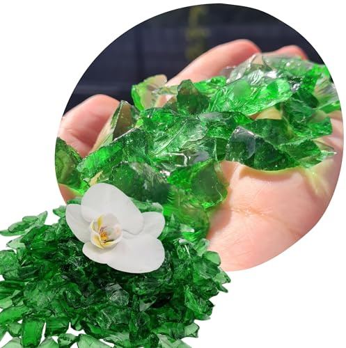 V-PREMIUM SOLUTION Muggelsteine Grün 2-3 cm 2 kg - Glassteine & Glasnuggets als Dekosteine für Aquarium, Vase und Garten - dekorative Ziersteine aus Glas