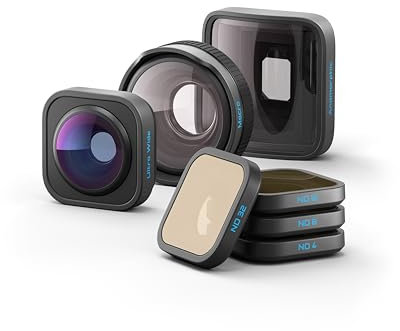 Collezione di obiettivi GoPro HB-Series (HERO13 Black) - Include mod obiettivo ultra grandangolare, mod obiettivo macro, mod obiettivo anamorfico, confezione da 4 filtri ND e custodia