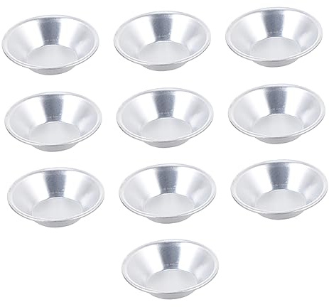Gatuida Aluminum Alloy Egg Tart Molds Mini Tart Pans Non-Stick Baking Trays 10pcs Kitchen Gadget and Pudding Baking