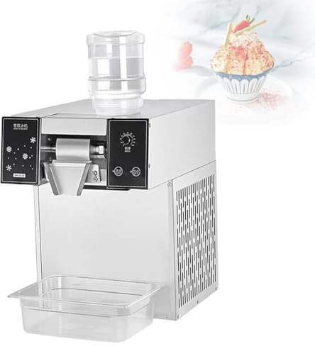 MáQuina De Hielo Comercial, MáQuina Para Hacer Paletas De Helado EléCtrica De Sobremesa, MáQuina Para Hacer Copos De Nieve De 160 Kg/24 H, Velocidad Ajustable, Para Hielo Con Leche