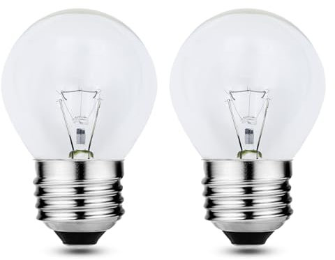 EASYIVY Oven Bulb E27 G45 300 Degrees Dimmable 400LM Warm White 2700K Bulb E27 Globe for Oven, Microwave, Lava Lamp, Pack of 2