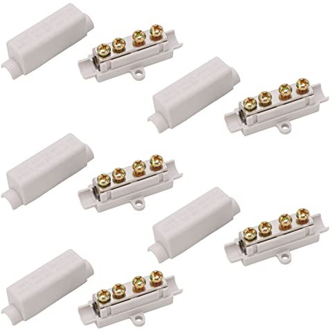 plplaaoo High Power Wire Cable Connector Durable Brass Terminal Block Efficient Electrical Wiring Junction Box for Ceiling Lamp Switch Wiring ABS Material 47x24x20mm 5Pcs