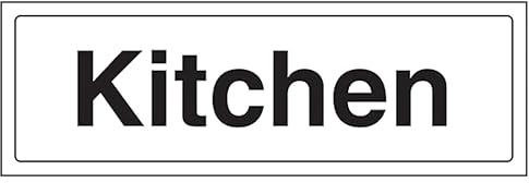 V Safety Kitchen - Landscape 300 x 100 mm - Glow In The Dark Self Adhesive Vinyl Safety Sign
