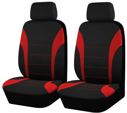 WSXCDE Auto-Sitzbezug, für FIAT 500 500C 500E Abarth 500 2007-2022 PU Leder Auto Vordersitzbezüge, Atmungsaktiv Sitzschoner Airbag-kompatibel, Innenraum Zubehör,F