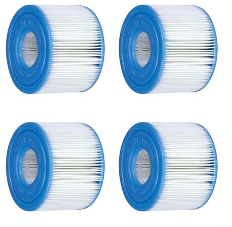 TONIXY Für Intex S1 29011E für Pure Spa Filterkartusche für Schwimmbäder, Ersatzteil, effiziente Schmutzaufnahme, verlängert die Lebensdauer der Pumpe (4 Stück)