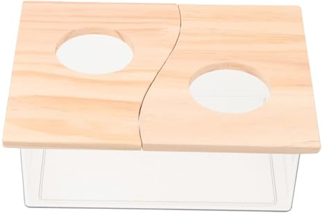 Yardwe Transparente Hamster Sandbadewanne mit Deckel Rutschfestem Boden aus Robustem Acryl Spritzfreies Duschbecken für Kleintiere Hamster Pipibecken für Haustier Badeumgebung