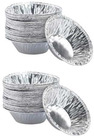 DIYEAH 200 pezzi Stampi per Crostatine Antiaderenti in Acciaio al Carbonio Usa e Getta per Muffin Tart e Cupcake Riutilizzabili Design Fiore per Forno e Dessert Piccoli