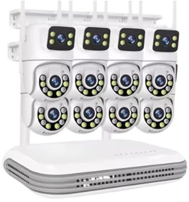 Smar Wireless CCTV System WiFi Camera Kit 6MP IP Cameras With Dual Lens Security Audio 8CH NVR Video Surveillance Set(None,8CH NVR and 8 Cam)