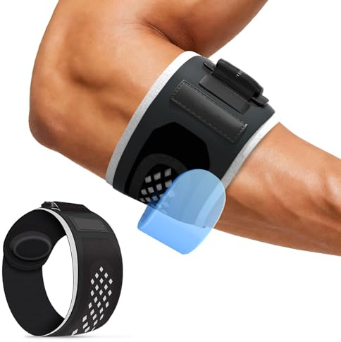 Goldeer Tennis Elbow Support Strap for Men Women, Adjustable Comfortable Golfers Elbow Brace With Compression Pad for Tendonitis Relief & Gym, Durable Forearm Supports for Sports Daily Work(Black,L)