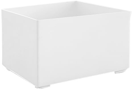 ARTSEWPLY Notizblockhalter aus Kunststoff Kompakte Aufbewahrungsbox für Notizzettel Organizer Kasten mit Spenderfunktion Weiß Mittelgroß Schreibtisch Organizer für Büro und Schule