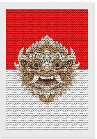 Barong Bali Indonesian Flag Adults Diamond 5D Painting Kit DIY Art Craft Round Drill Wall Home Decor