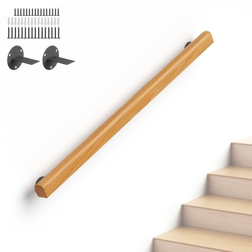Narra 60cm/2ft Wooden Stair Railing,450lbs Load-Bearing Indoor Handrails