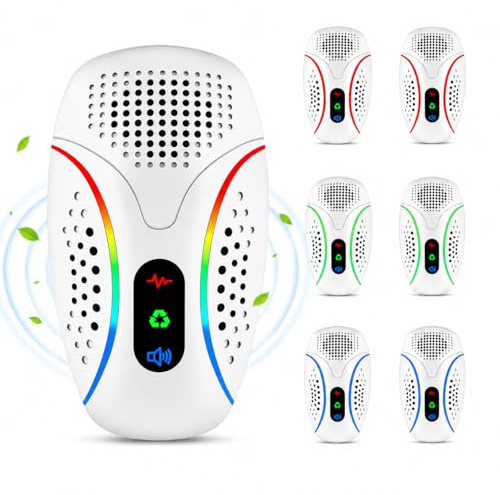 Repelente Ultrasónico de Plagas para Interiores, Pack de 6,Cobertura hasta 180m² por Dispositivo,3 Modos Ajustables,Seguro y Sin Químicos, Silencioso,Ahuyenta Cucarachas, Ratones,Mosquitos y Hormigas